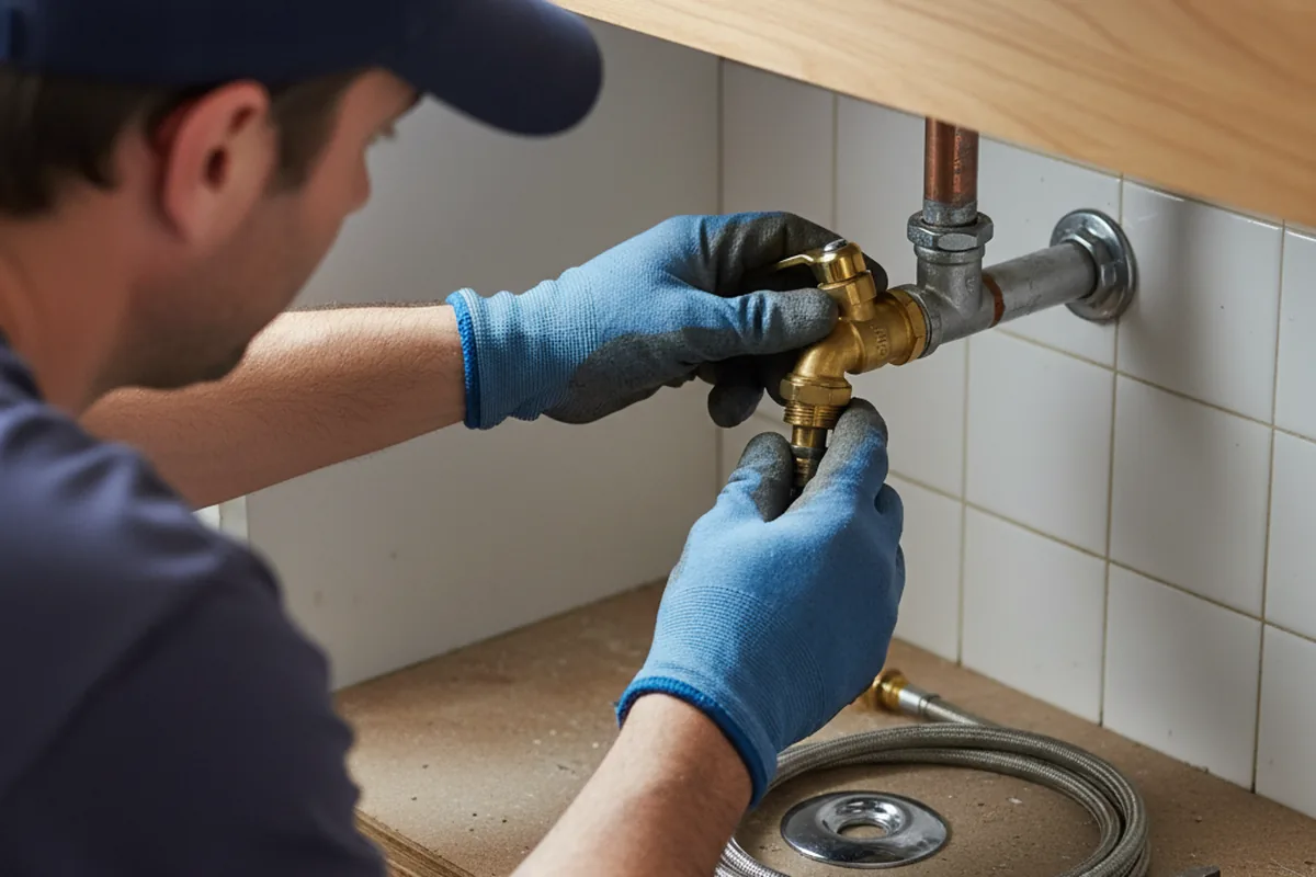 Shutoff valve and fitting work during Burst Pipe Repair in Preston